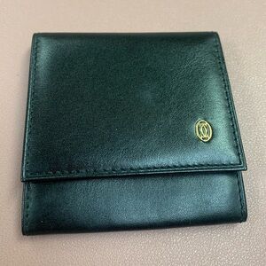 CARTIER Paris Black Leather small Coin Purse/ Wallet- Excellent Condition